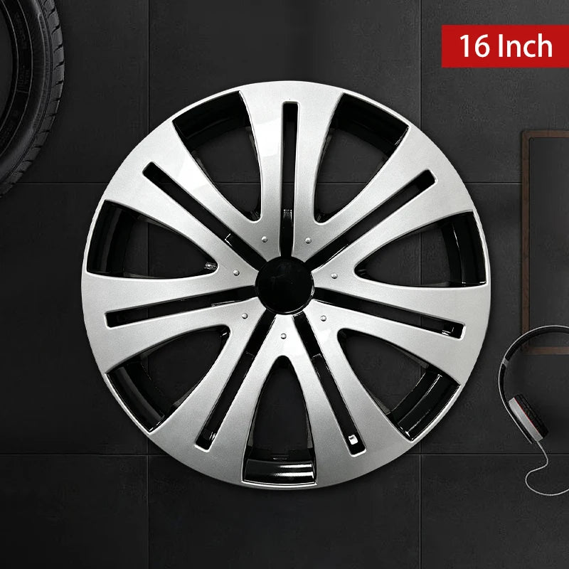 4PCS Hubcaps 16 Inch Full Coverage Shield Style Wheel Cover Cap Design for Most Car Iron Automobile Full Rim Cover Accessories