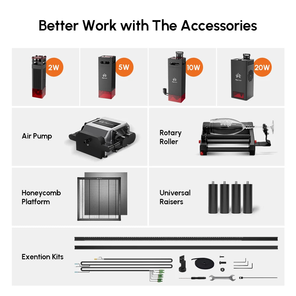 AlgoLaser DIY KIT with Rotary Roller Kit for Glass Tumbler Cup Suitable for New Beginners App Offline Control DIY Engraver Tools