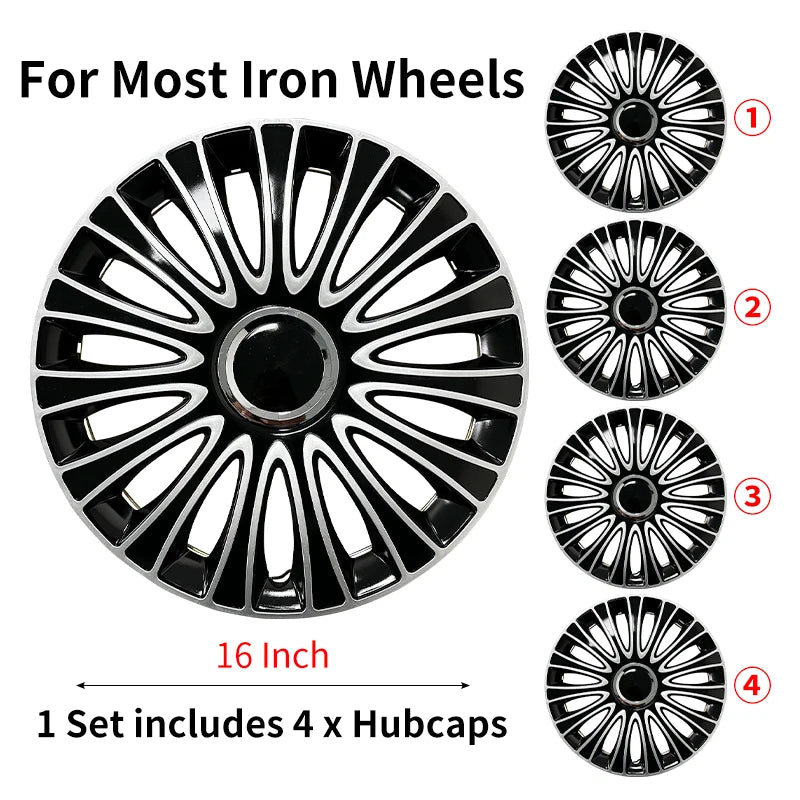 4 hubcaps for Iron Rim,16 Inch Replacement Dagger Wheel Cap Automobile Full Rim Cover Accessories for Most Car Iron Wheel Cover