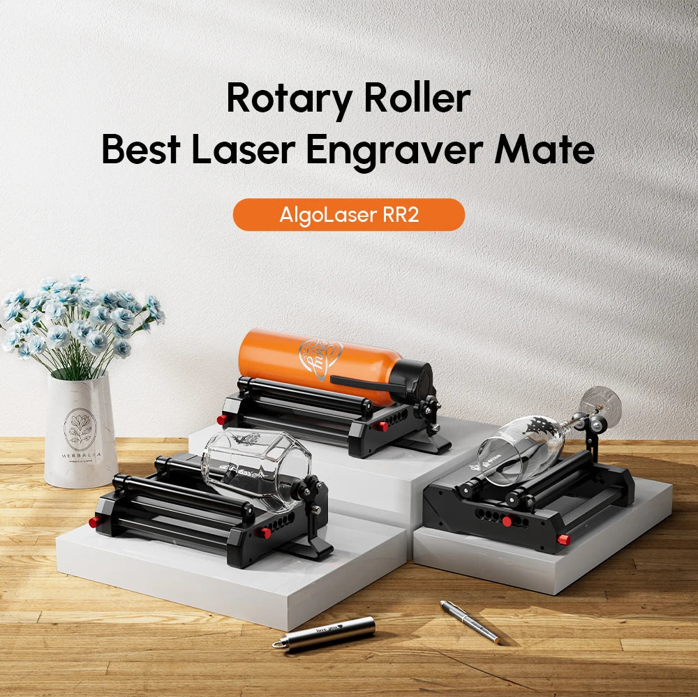 AlgoLaser DIY KIT with Rotary Roller Kit for Glass Tumbler Cup Suitable for New Beginners App Offline Control DIY Engraver Tools