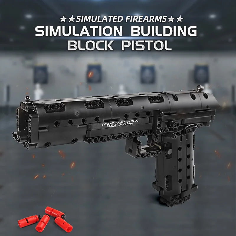 Mould King 14004 SWAT Blocks Gun Desert Eagle Pistol Weapon Model Assembly Gun Bricks  Block Kids Gifts PUBGed Blocks Gun Toy