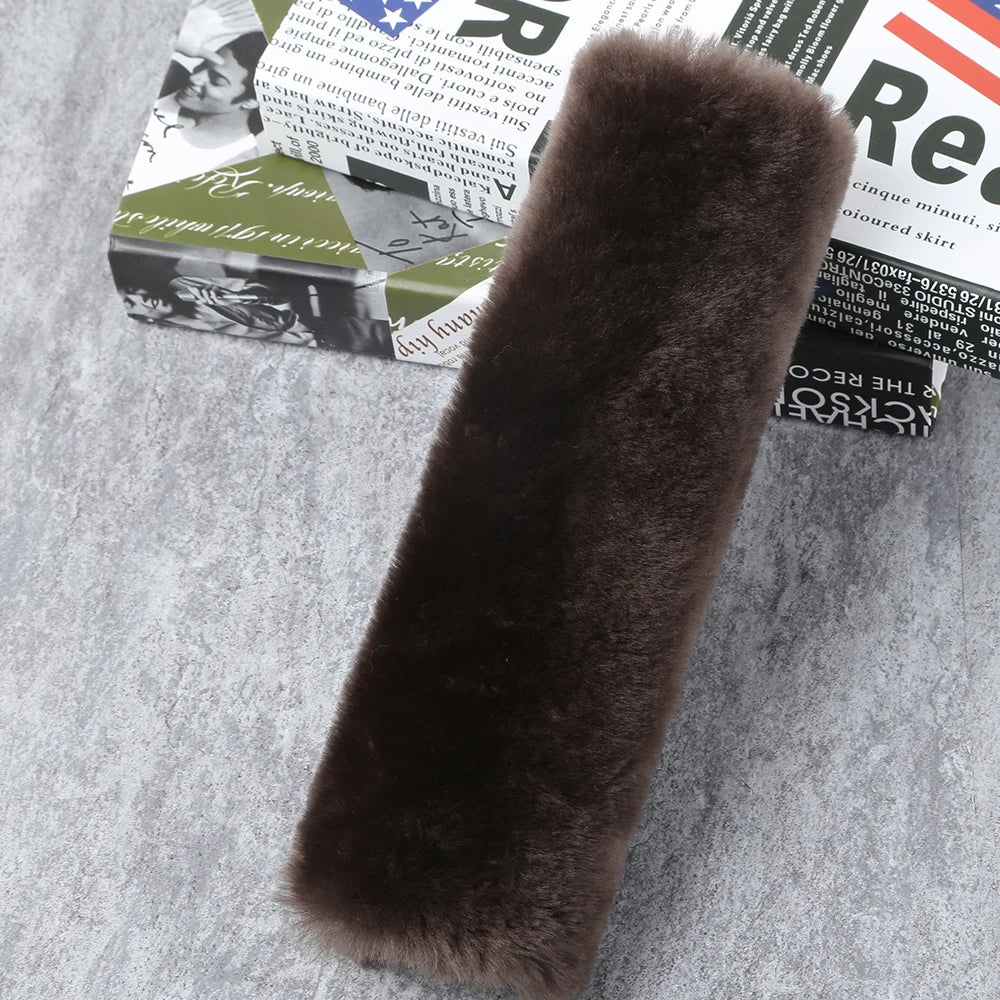 Real Sheepskin Wool Car Seat Safety Belt Pad Cover For Car Accessory Neck Shoulder Strap Cushion Pillow Automobile AU Merino Fur
