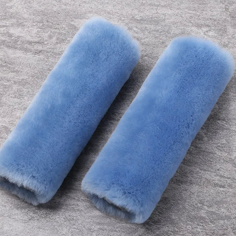 Real Sheepskin Wool Car Seat Safety Belt Pad Cover For Car Accessory Neck Shoulder Strap Cushion Pillow Automobile AU Merino Fur