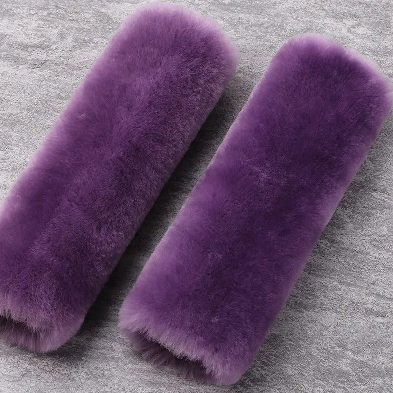 Real Sheepskin Wool Car Seat Safety Belt Pad Cover For Car Accessory Neck Shoulder Strap Cushion Pillow Automobile AU Merino Fur