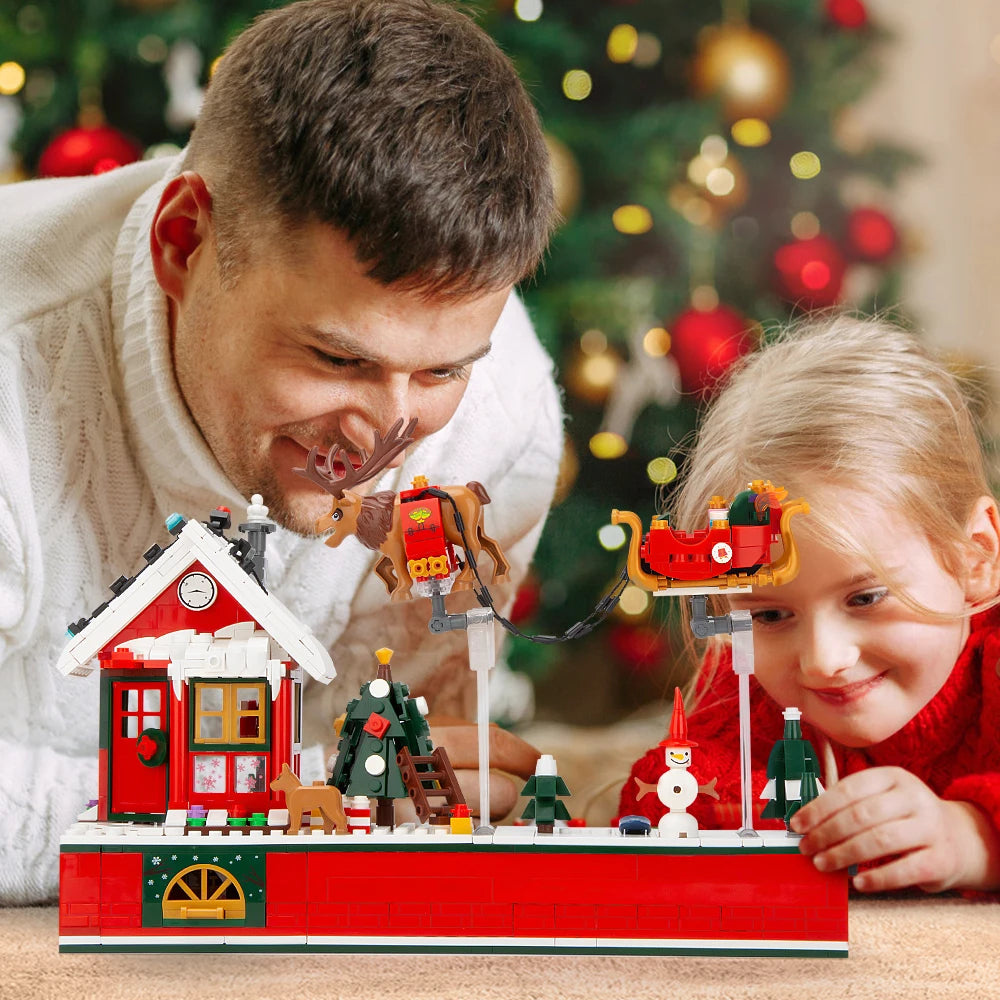 EDUCIRO Christmas Building Sets, Santa Claus and Reindeer Christmas Décor Building Kit, Features a Christmas Tree Toy Gift Idea