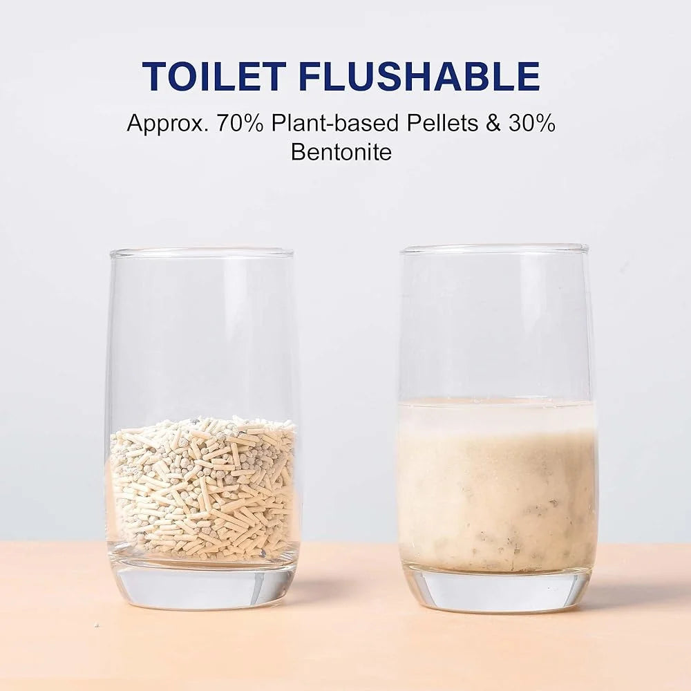 Petrichor Cat Litter Tofu Pellets Quick Clumping Low Dust Odor Control Natural Plant-Based Eco-Friendly 24lbs Vacuum-Sealed