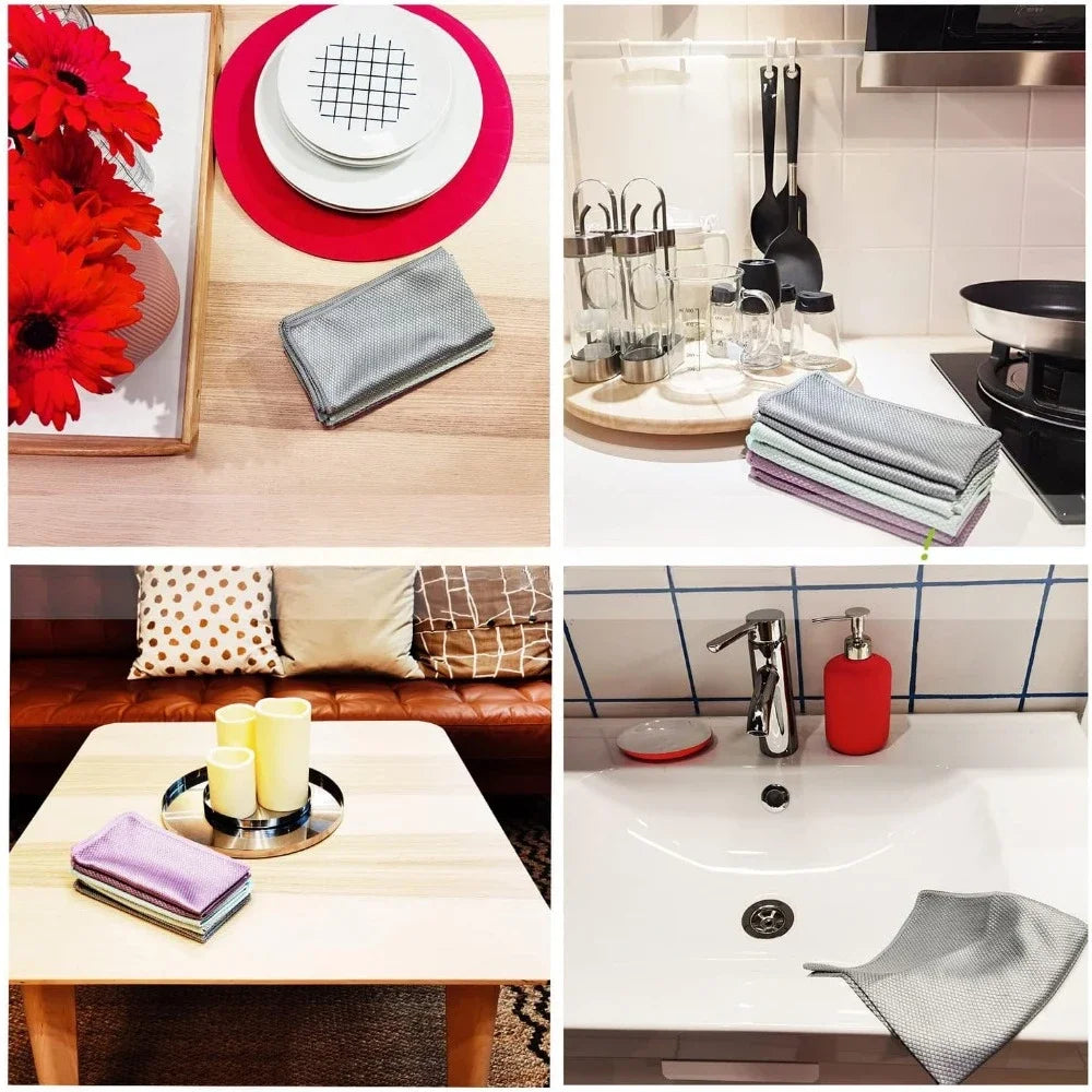 Fish Scale Streak Free Magic Glass Window Car Mirror Microfiber Cleaning Cloth Cleaner Cloths,Lint Free Stainless Steel