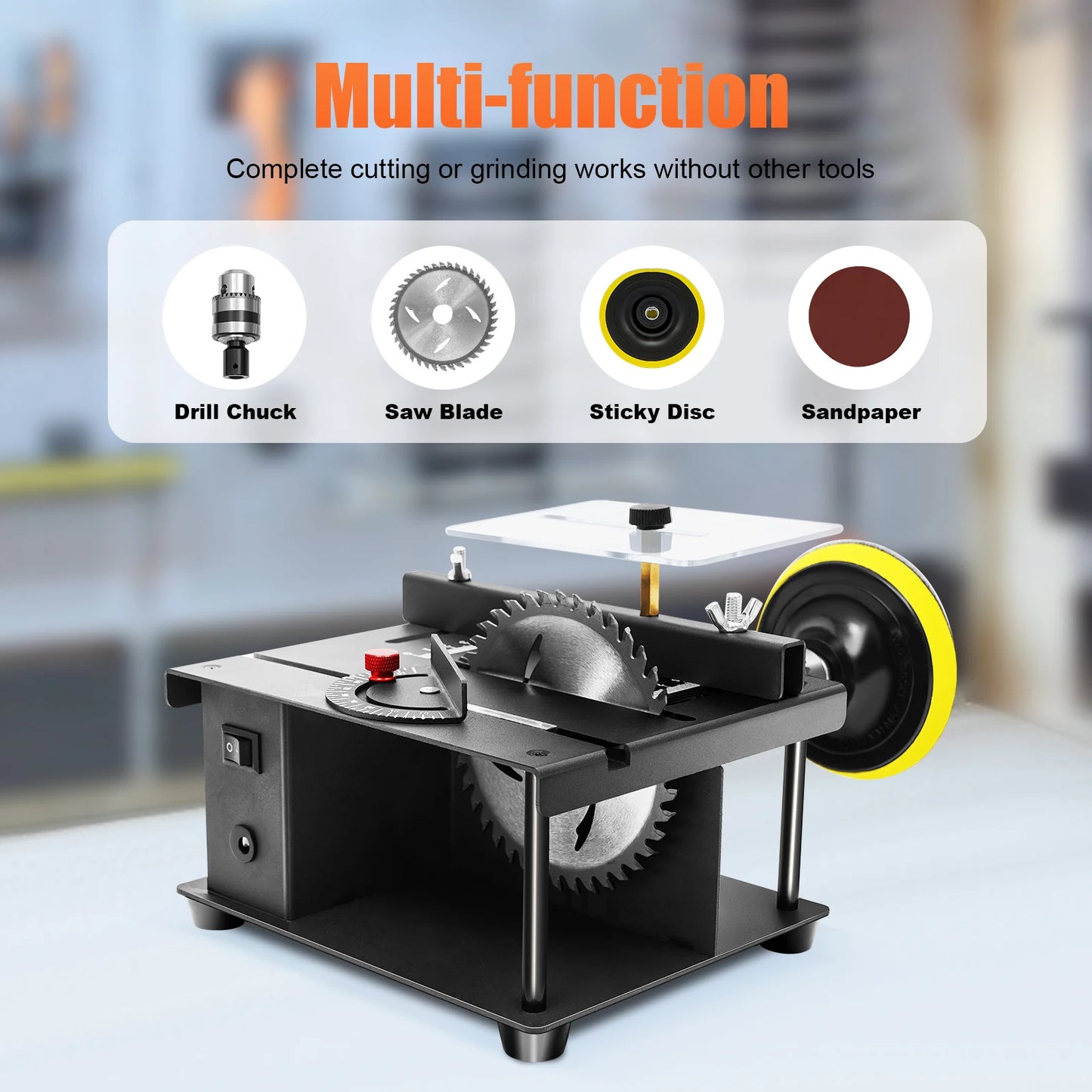 200W Cutting Tool Machine  Mini Table Saw  Multi-Functional Cutting Bench
