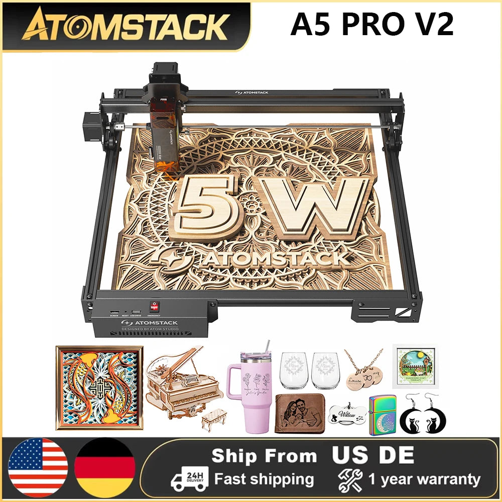 Atomstack A20 Pro V2 Laser Engraver 20W Quad Laser Cutter For Metal Acrylic Wood Glass Engraving Area 400x365mm