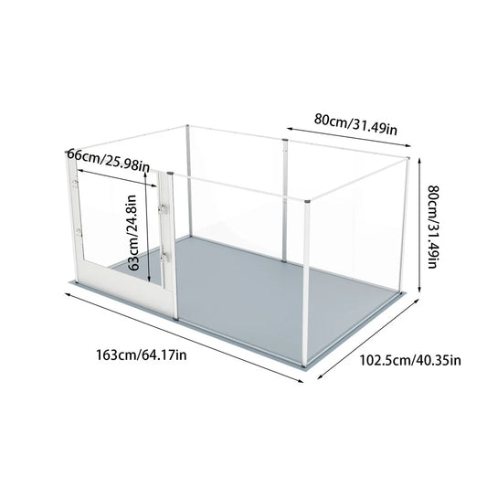 1Pc Large Acrylic Dog Playpen Cage Whelping Pen Box Indoor Enclosure Pet Clear Fence Puppy Playpen with Waterproof Fertility Pad