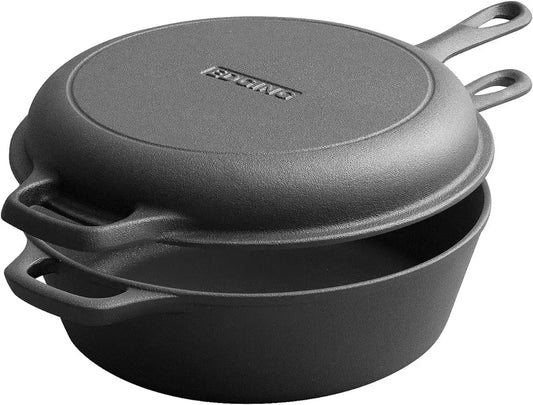 Dutch Oven Frying Cooker Cast Iron Round with Lid Camping