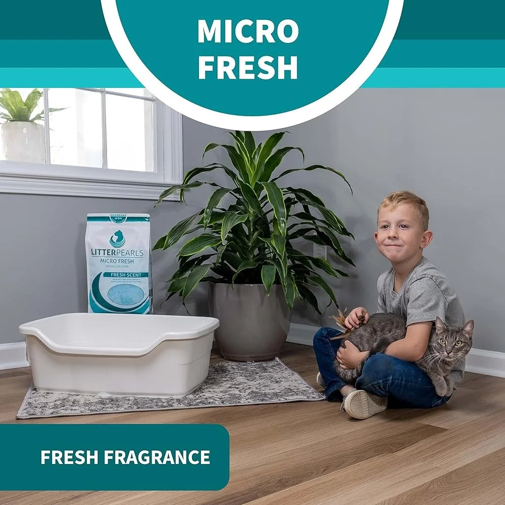 Micro Fresh Scented Non Clumping Crystal Cat Litter Odorbond 30 Day Odor Control Ultra Absorbent Soft Paw Comfortable Litter Box