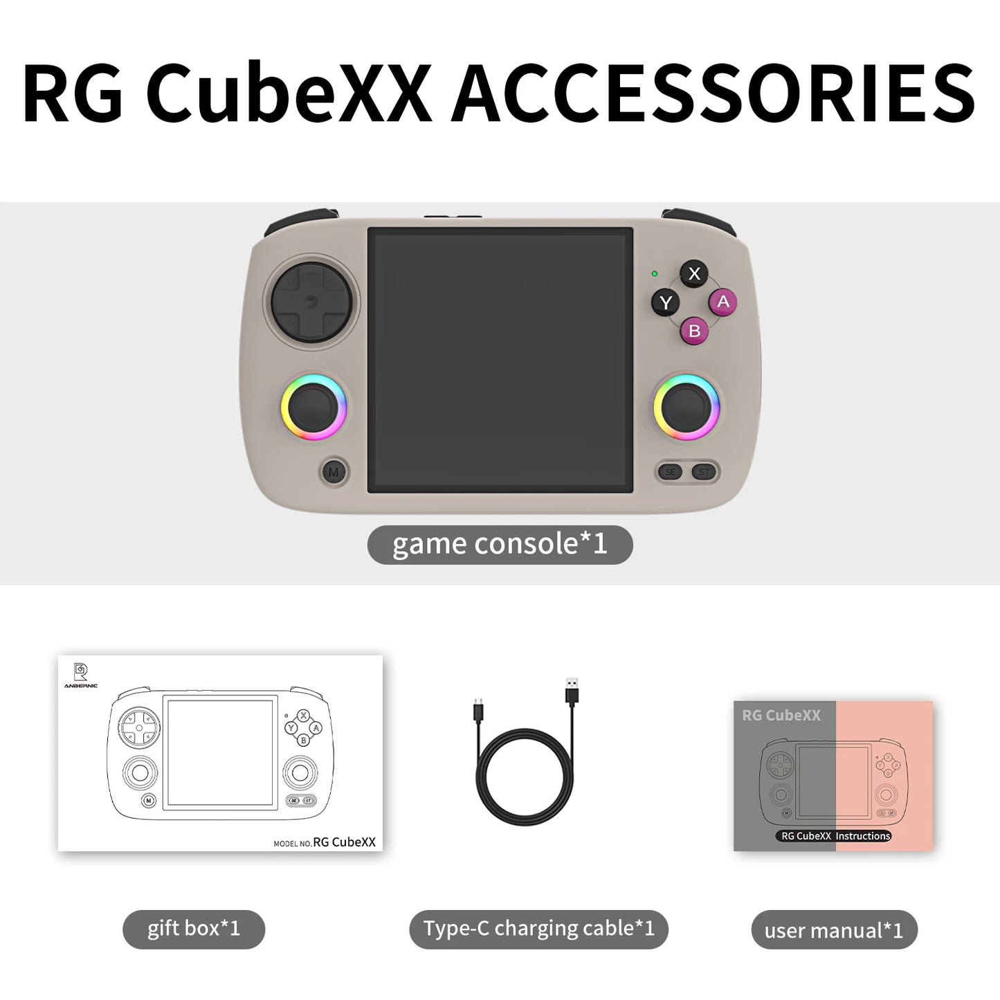 ANBERNIC RG CubeXX & RG40XX H & RG35XX H Retro Handheld Game Console H700 Linux  64-bit 5000 Video Games Supports WIFI Bluetooth