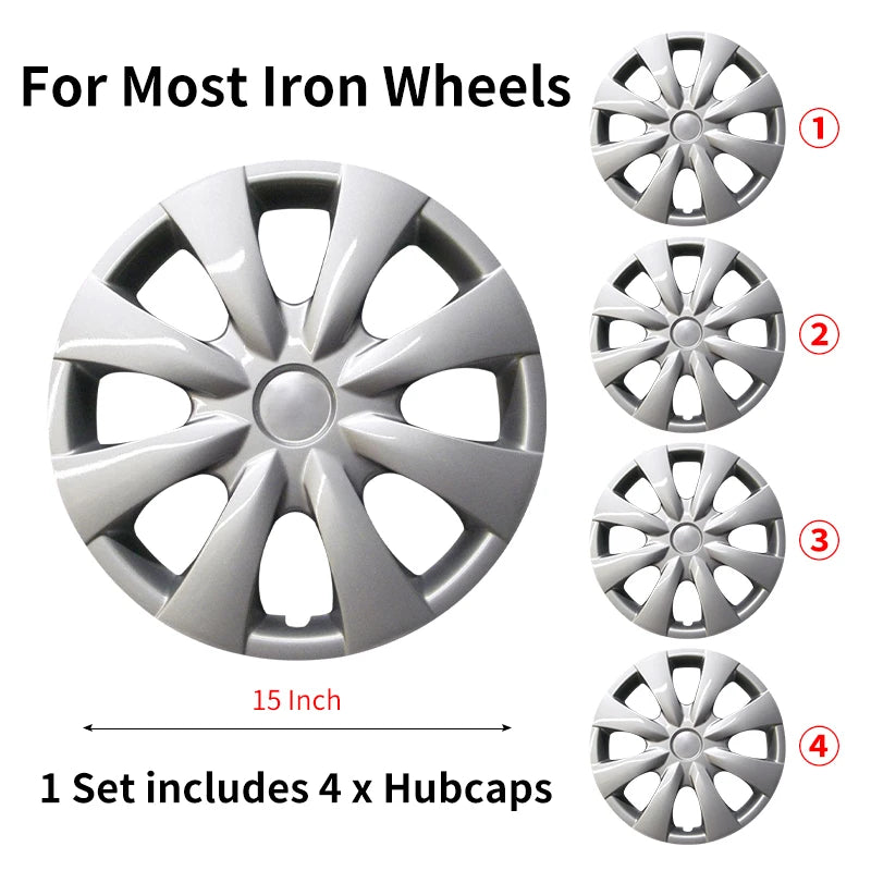 4pcs/Set 15 inch Hubcap Design for Toyota Corolla 2009-2013 15inch Car Iron Rim Wheel Cover Automobile Replacement Accessories