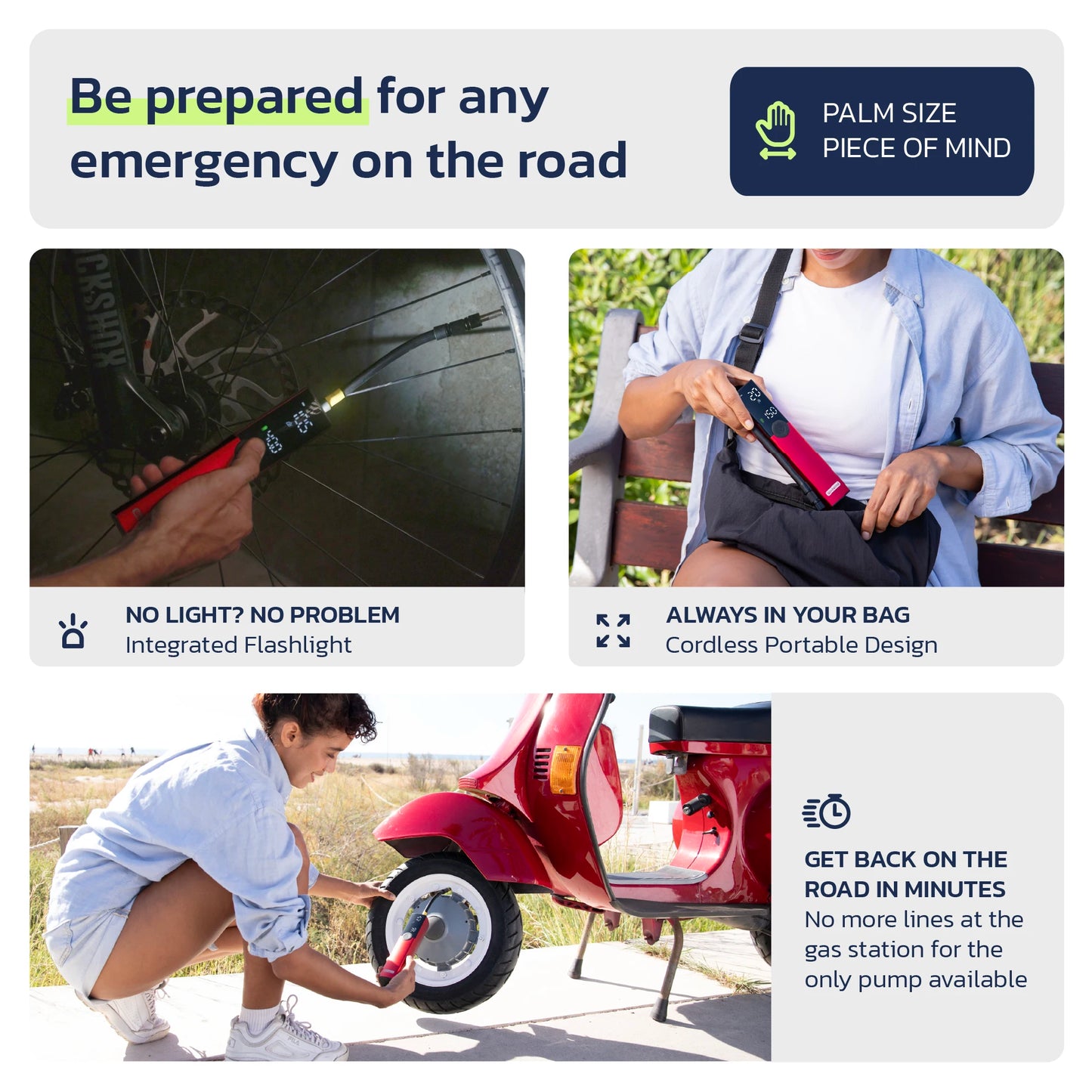 Woowind BP188 Bike Pump The Pro Electric Bicycle Pump Tire Inflator Portable Air Compressor - 150 PSI