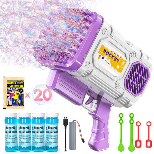 86 Holes Rocket Bubble Gun Toys Kids Electric Launcher Handheld Portable Toys  Automatic Bubble Gun Outdoor Toys Children Gifts