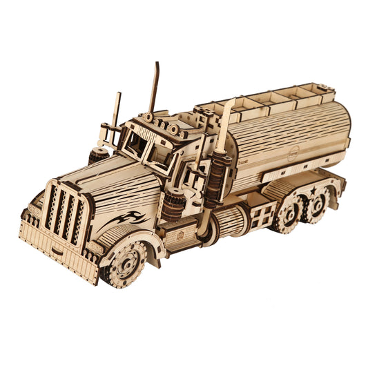 oil tank truck Model DIY 3D Wooden Puzzle Building Block Kits Assembly Toy Birthday Gift For Kids Adult Home Decor