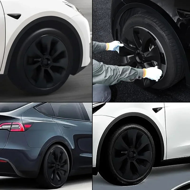4PCS Wheel Cover for Tesla Model Y 19 Inch Hubcap Performance Replacement Wheel Cap Automobile Full Cover Accessories 2018-2024