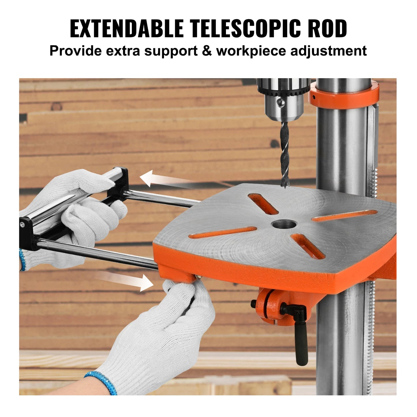 VEVOR 12in Benchtop Drill Press 5Amp 120V Variable Speed Cast Iron 0-45° Tiltling Worktable with Laser Work Light for Wood Metal