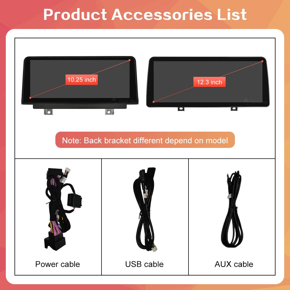 10.25'' 1920*720 Wireless Carplay Android Auto Multimedia Display For BMW 3 4 Series F30 F31 F32 F33 F34 F36 NBT Touch Screen