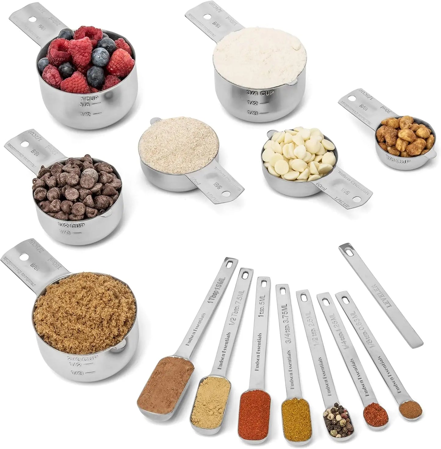 Stainless Steel Measuring Cups and Spoons Set