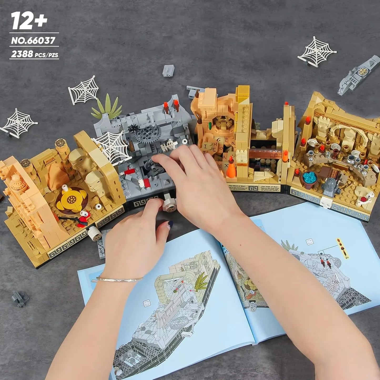 2388PCS Modular Building MOC Raiders of the Lost Ark Temple of the Holy Grail Model Building Blocks Brick Toys for Children Gift
