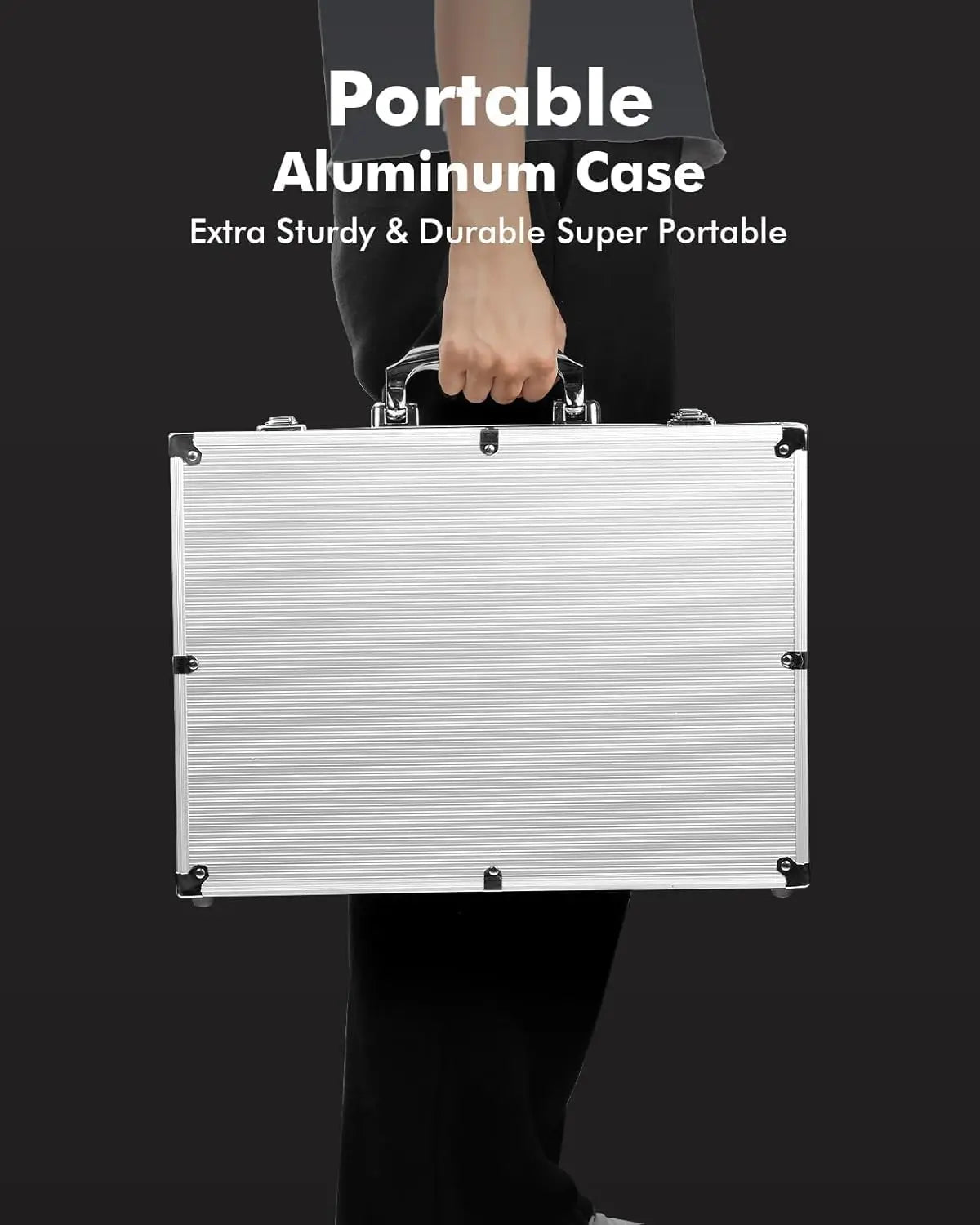 HEITOK 300pcs 11.5g Premium Casino Poker Chips Set with Denominations from $1 to $500 in Aluminum Case for Blackjack and Casino