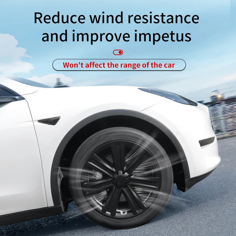 4PCS/Set Hubcaps 19 inches Full Coverage Arachnid Wheel Cover Cap Design for Tesla Model S/ Model Y Automobile Accessories