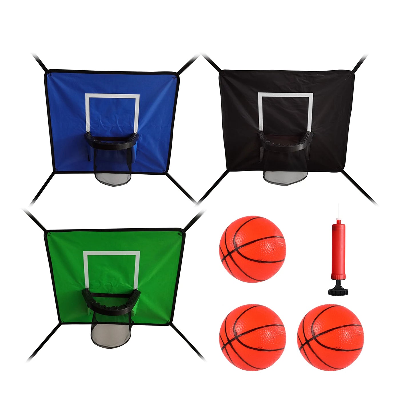 1 Set Trampoline Basketball Hoop with 3 Mini Balls And Pump Weatherproof Easy to Assemble Kids Entertainment Sport Trampoline Ac