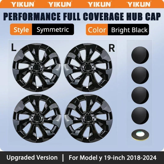 4PCS Wheel Cover for Tesla Model Y 19 Inch Hubcap Performance Replacement Wheel Cap Automobile Full Cover Accessories 2018-2024