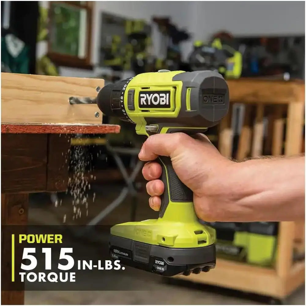 RYOBI ONE  18V Cordless 1/2 in. Drill/Driver Tool Only PCL206B Black Green