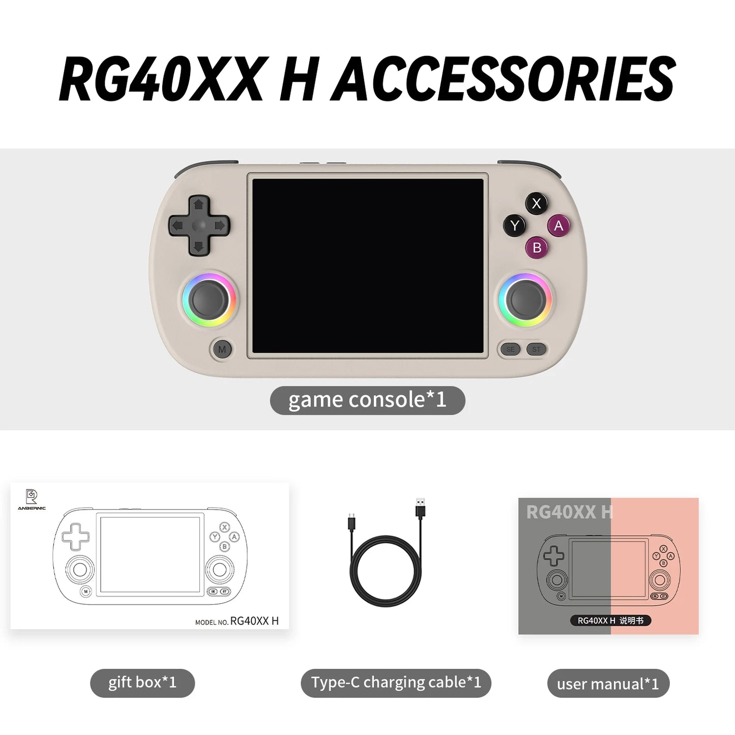 ANBERNIC RG CubeXX & RG40XX H & RG35XX H Retro Handheld Game Console H700 Linux  64-bit 5000 Video Games Supports WIFI Bluetooth