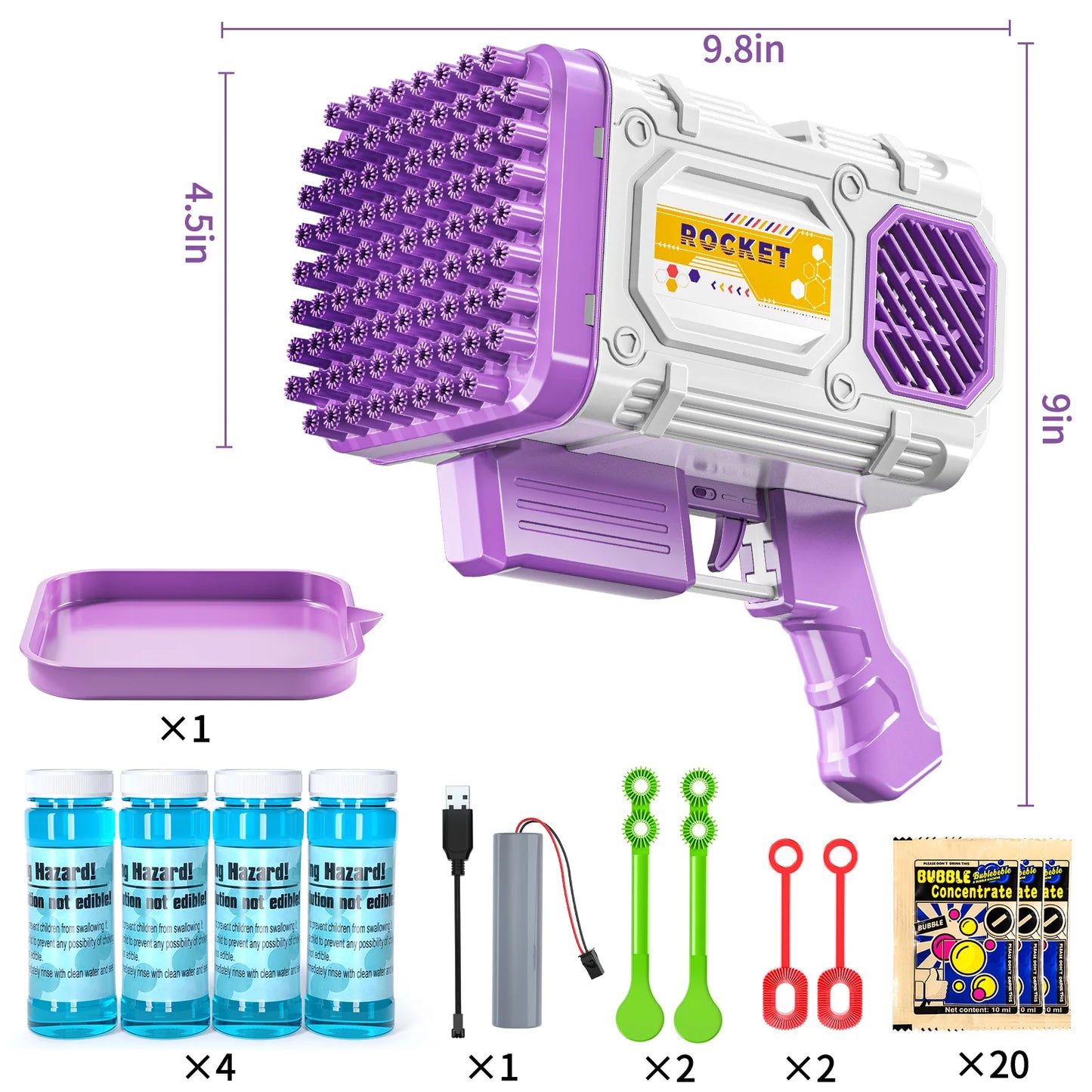 86 Holes Rocket Bubble Gun Toys Kids Electric Launcher Handheld Portable Toys  Automatic Bubble Gun Outdoor Toys Children Gifts