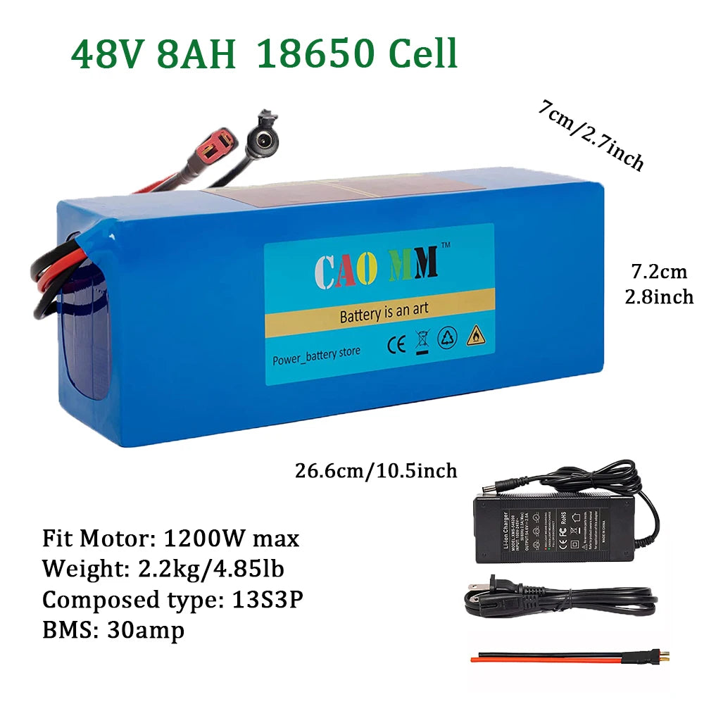 36v 48V Battery, 10Ah/ 14AH/ 16AH/ 20AH Ebike Battery for 200-1200W Electric Bike Bicycle, Scooter and Other Motor