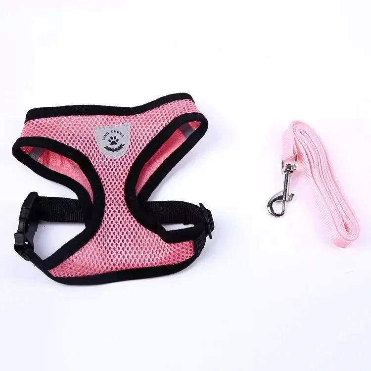 Cat Dog Adjustable Harness Vest Walking Lead Leash For Puppy Dogs Collar Polyester Harness For Small Medium Dog Cat Accessories