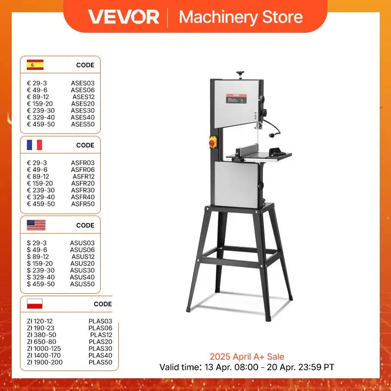 VEVOR 10/14Inch Band Saw 2-Speed Continuously Viable Benchtop Bandsaw with Optimized Work Light for Woodworking Aluminum Plastic
