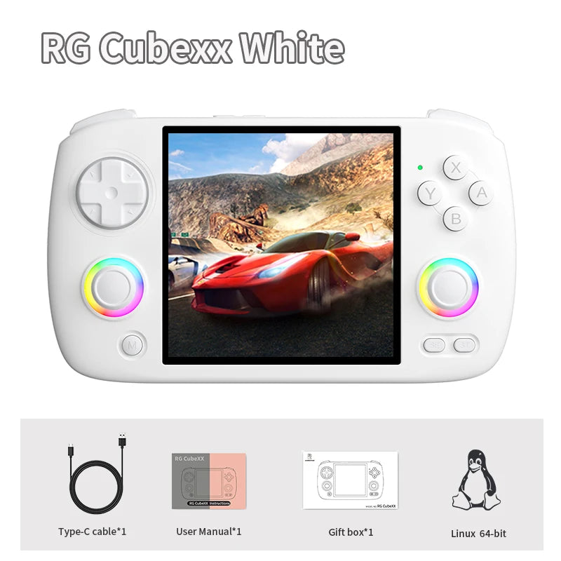 ANBERNIC RG Cubexx Handheld Game Console 3.95" IPS Screen 64 Bit Linux System H700 Retro Video Gaming Supports 5G WiFi Bluetooth