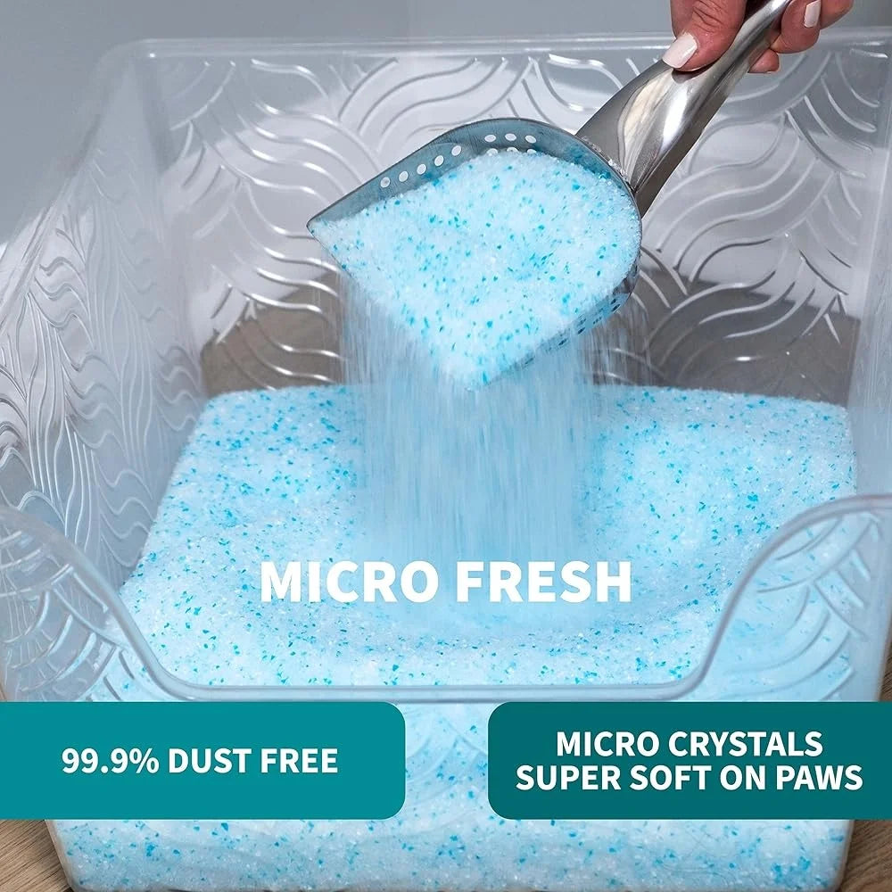 Micro Fresh Scented Non Clumping Crystal Cat Litter Odorbond 30 Day Odor Control Ultra Absorbent Soft Paw Comfortable Litter Box