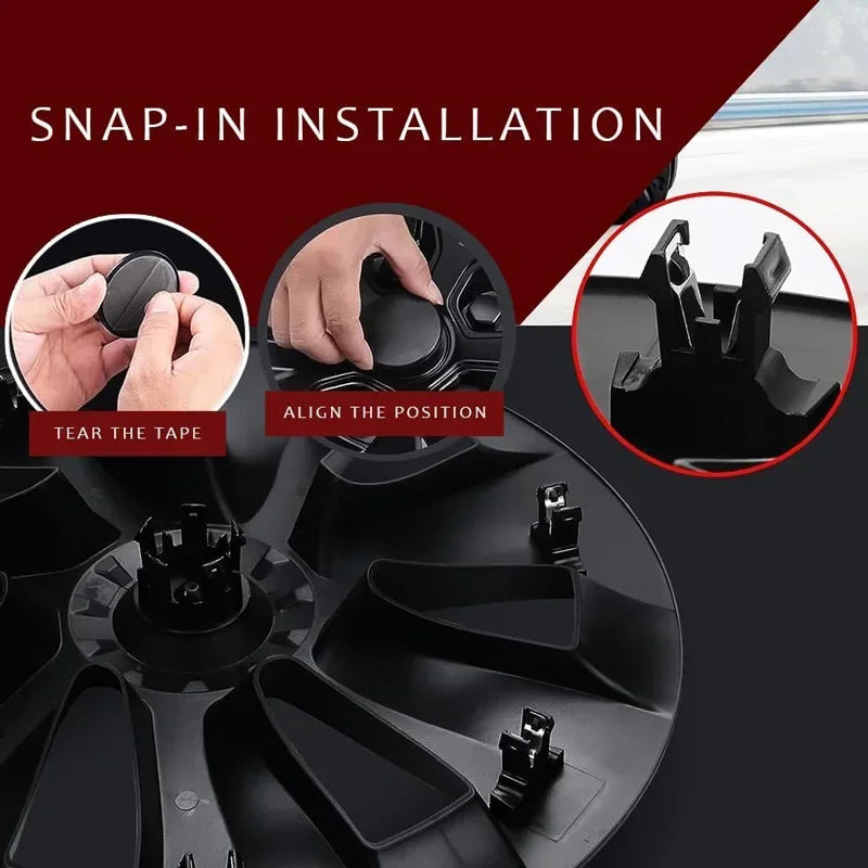 4PCS Wheel Cover for Tesla Model Y 19 Inch Hubcap Performance Replacement Wheel Cap Automobile Full Cover Accessories 2018-2024