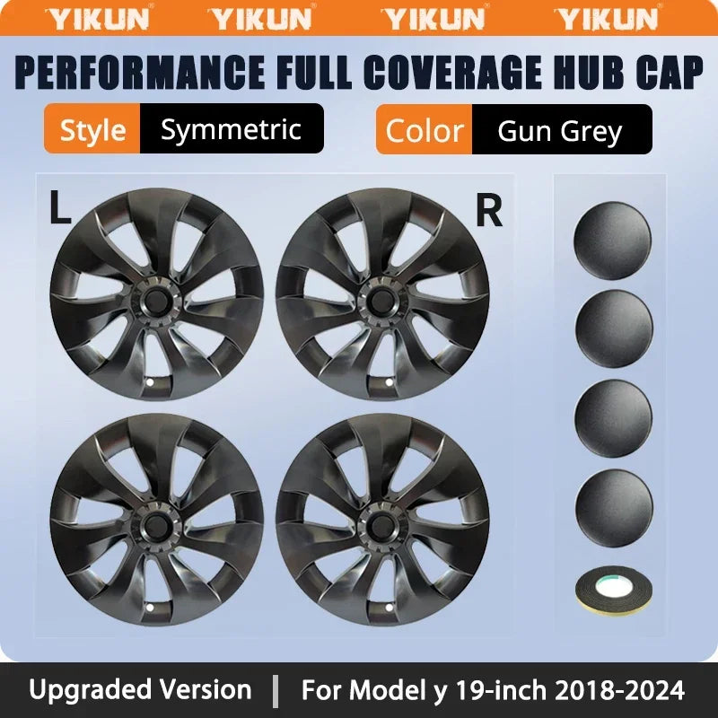 4PCS Wheel Cover for Tesla Model Y 19 Inch Hubcap Performance Replacement Wheel Cap Automobile Full Cover Accessories 2018-2024