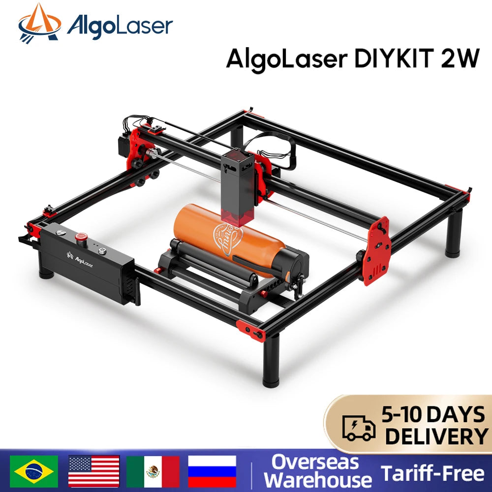 AlgoLaser DIY KIT with Rotary Roller Kit for Glass Tumbler Cup Suitable for New Beginners App Offline Control DIY Engraver Tools
