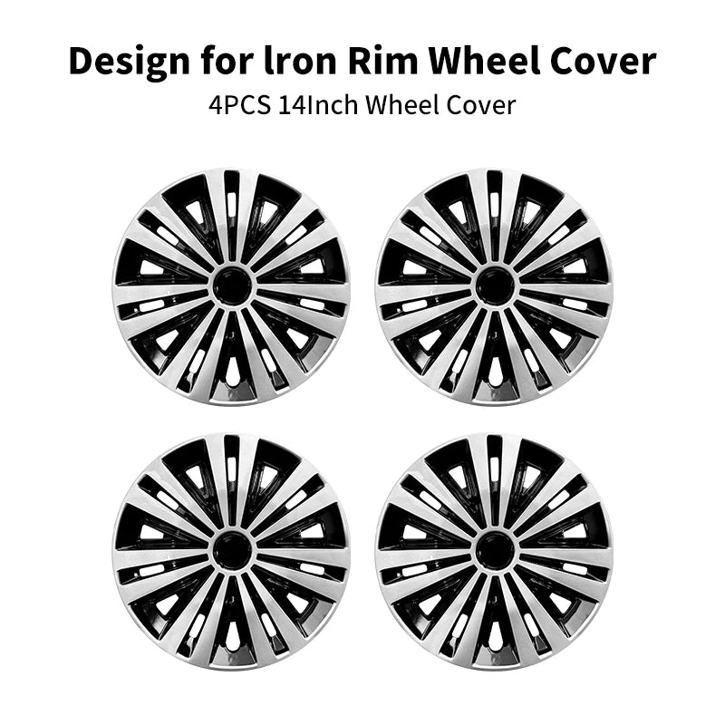 14Inch Arachnid Style Universal Hubcap R14 Wheel Covers For Cars - Set Of 4 Fits Most Cars Automobile Full Rim Cover Accessories