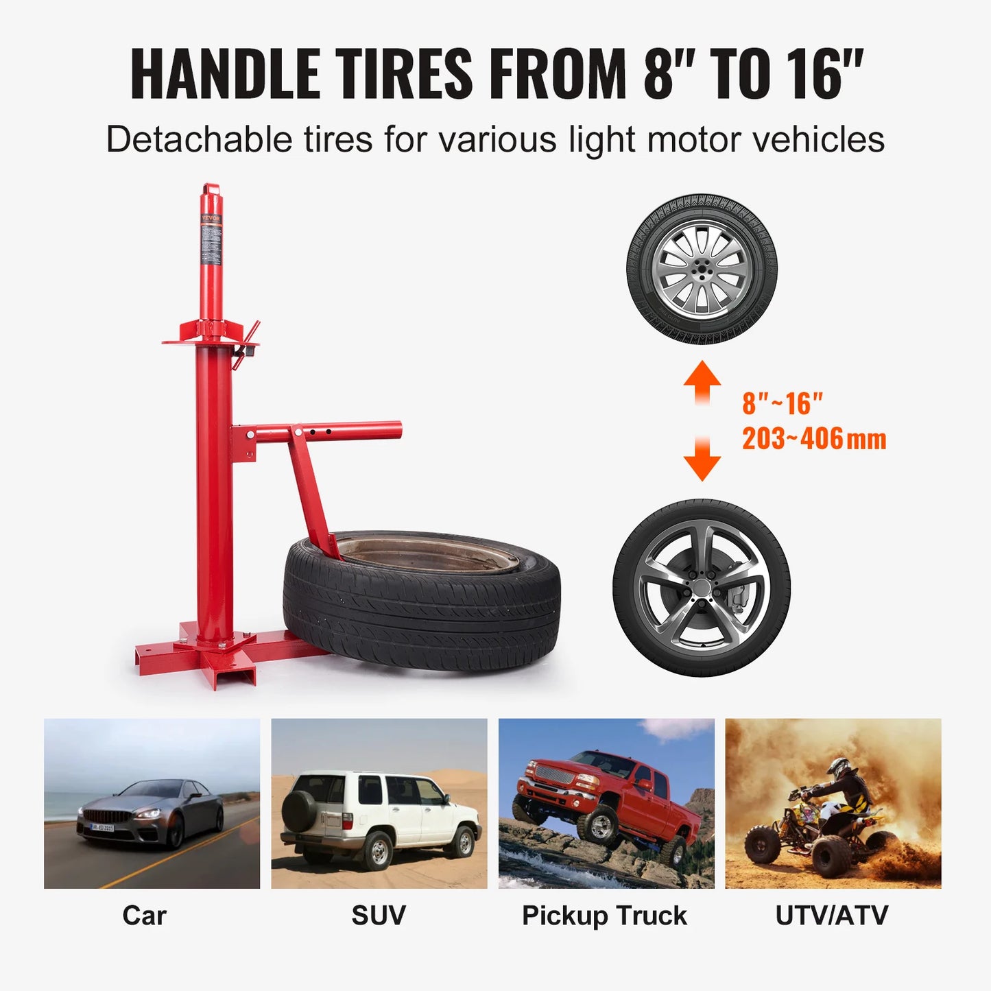 VEVOR Portable Manual Tire Changer Bead Breaker Tool Portable Hand Bead Breaker Mounting Tool for Car Truck Motorcycle Garage