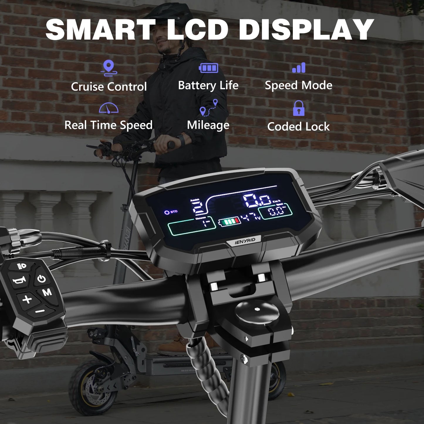 Electric Scooter for Adults 800w e Scooter Foldable Kick Scooter 10" Pneumatic Tire Off Road eScooter with Long Range