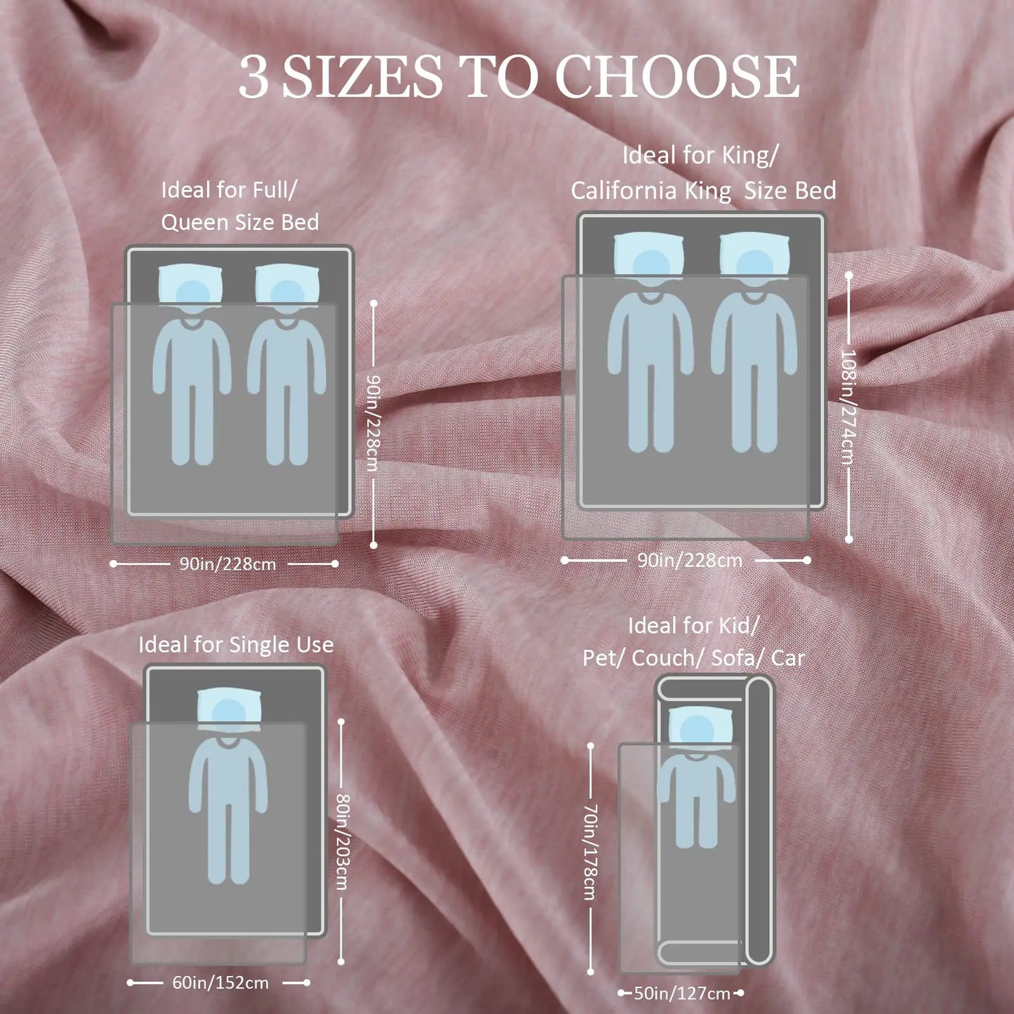 Orhopui Cooling Blanket for Hot Sleepers Lightweight Summer Cold Thin Blankets for Sleeping, Hot Flashes Night Sweats,Pink