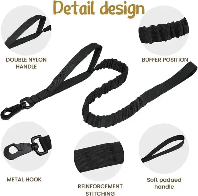 Dog Harness with Handle, Collar, and Leash Set No Pull Dog Harness with Patches- Adjustable Buckles for-Dogs, Escape Proof