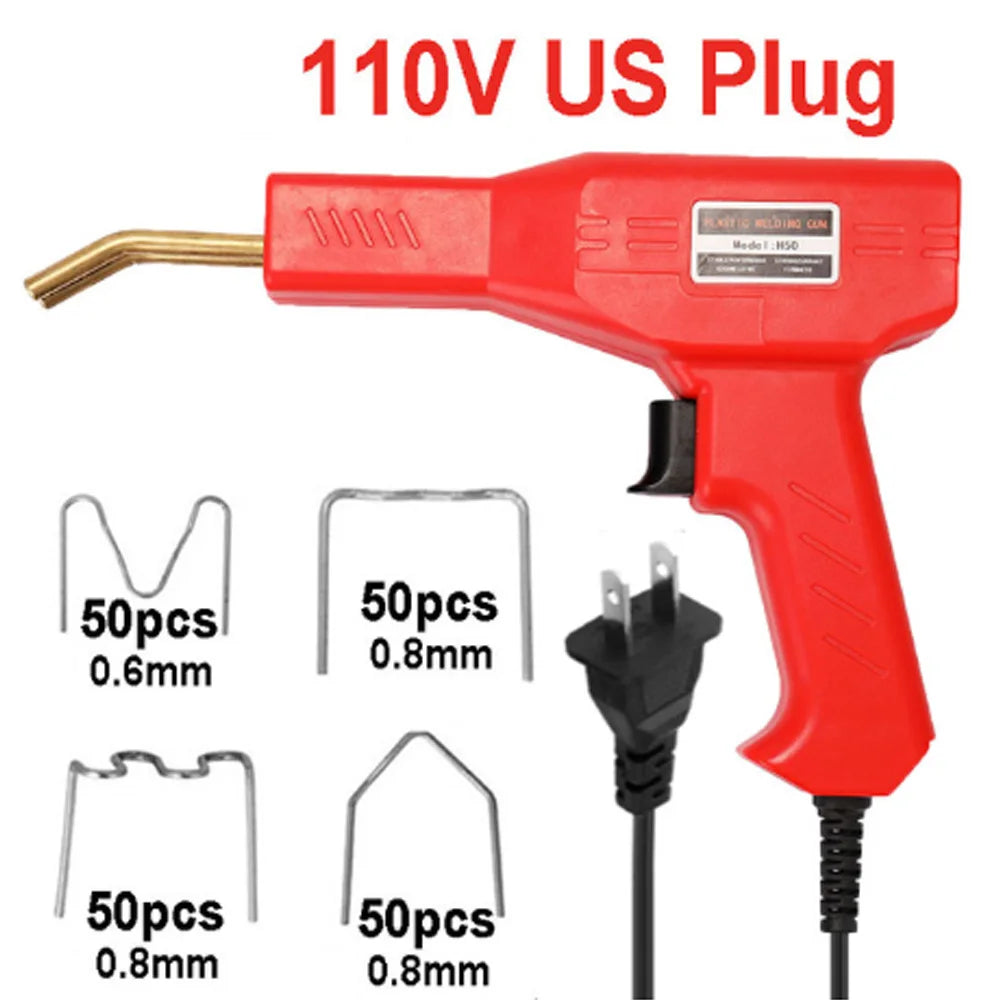 50W Plastic Welding Machine 200 / 1000Pcs Staples Hot Stapler Welding Soldering Equipment Tools Car Bumper Repair Kit (US plug)