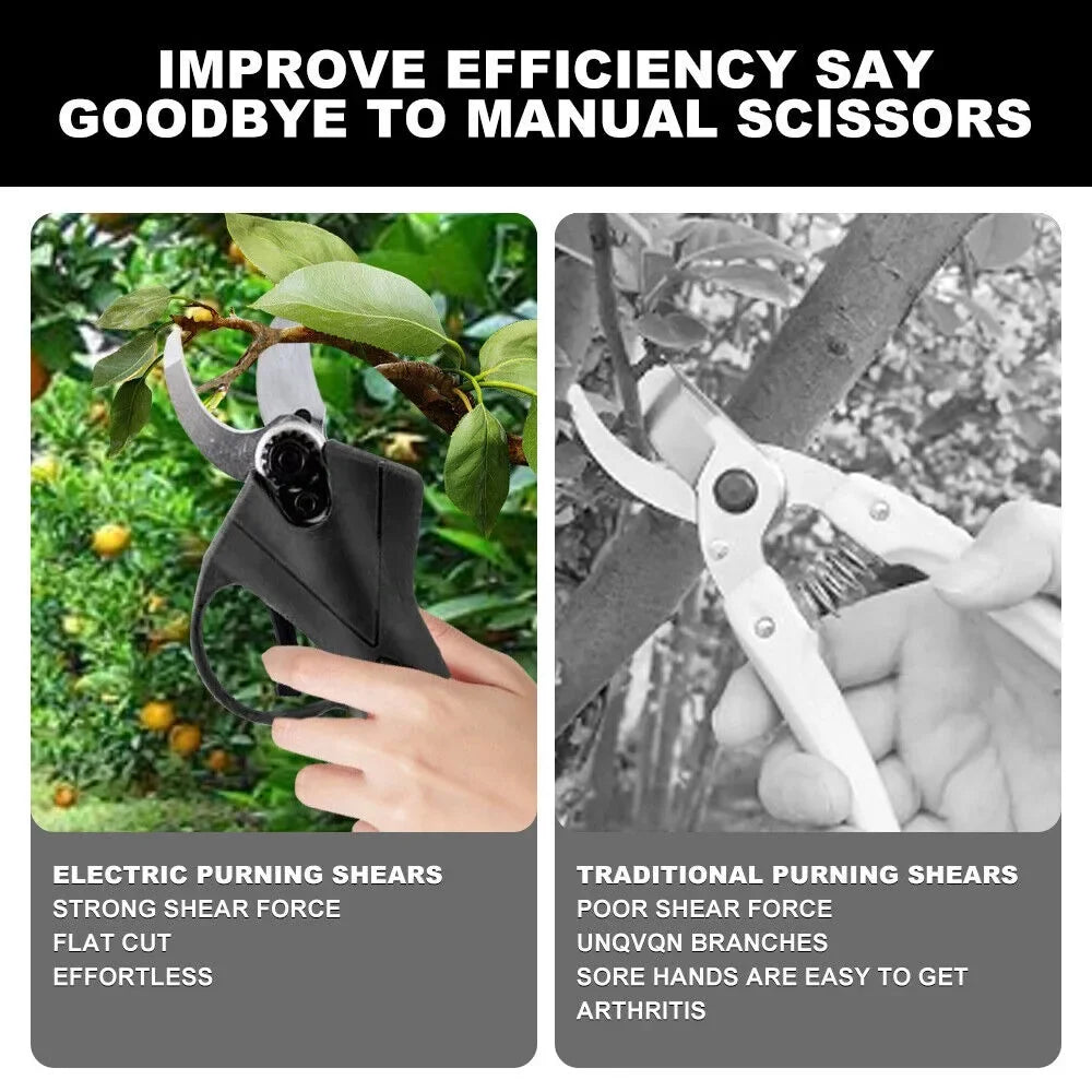 21V 50w Cordless Electric Branch Scissors 35mm Pruning Shear 2*7500mA Lithium Rechargeable Garden Cutter Tool Fruit Tree Trimmer
