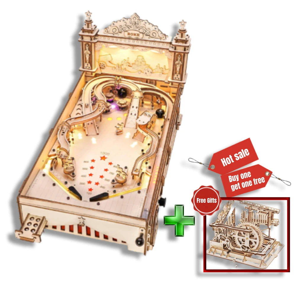 Robotime ROKR 3D Pinball Vintage Style Wood Puzzle Kit EG01 for Kids Adults
