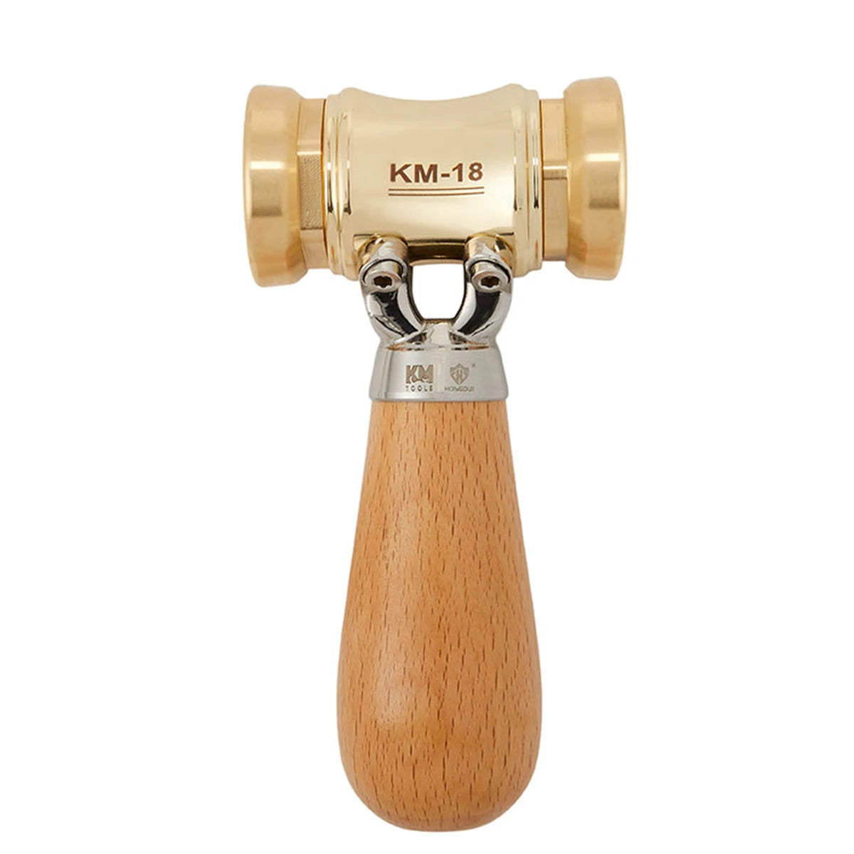 HONGDUI KM-18 Woodworking Brass Chisel Mallet Punch Hammer With Interchangeable Heads DIY Crafts Art Metal Forming Tool